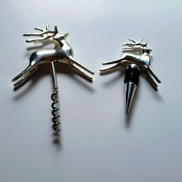 Pottery Barn Reindeer Corkscrew and Stopper New - Picture 5 of 16